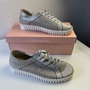 GC Shoes Lex Shiny Silver Size 6  Sneaker Athletic Shoe